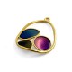 Zamak Pendant Oval Irregular w/ Enamel 23x27mm