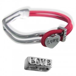 Mezzo Braccialetto in Zama 53x34mm + Chiusura  Cuore "LOVE" 10x6mm