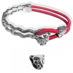 Zamak Half Bracelet Set 54x33mm + "Leopard" 10x10mm