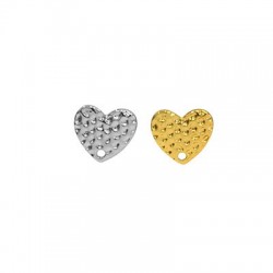 Zamak Earring Heart w/ Loop 12mm