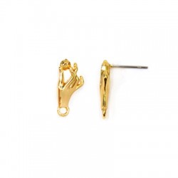 Orecchino in Zama Mano con Anellino 9x16mm