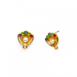 Pendiente de Zamak con Perla Concha 10 mm