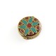 Round Pendant Slider with Semiprecious Stones 30mm Ø2.5mm