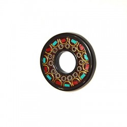 Pendant Circle w/ Semiprecious Stones 47mm