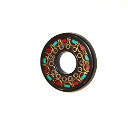 Pendentif Cercle avec Pierres Semi-Précieuses 47 mm