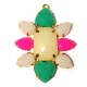 Ciondolo in Metallo con Combinazione di Strass in Resina 46x56mm