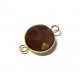 Brass Round Setting 15mm With Egg Yellow Stone