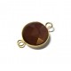 Brass Round Setting 15mm with Egg Yellow Stone