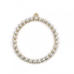Pendentif rond en Zamak avec Perles 43 mm