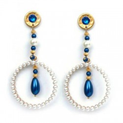 Pendentif rond en Zamak avec Perles 43 mm