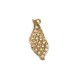 Zamak Pendant Feather with Pearls 16x38mm
