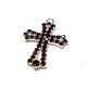 Pendente in Metallo Croce con Strass con Anellino 20x30.5mm