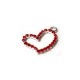 Ciondolo in Metallo Cuore con Strass e Anellino 17x24mm