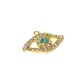 Charm in Metallo Occhio Turco con Strass 13x25mm