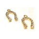Colgante de Metal Herradura con Strass  17x20mm