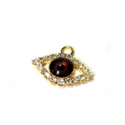 Metal Charm Eye w/ Rhinestone 15x20mm