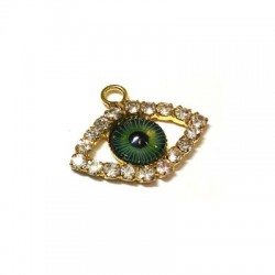 Colgante Ojo con Strass 17.5x23.5mm