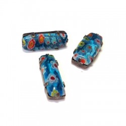 Monture avec Pierre Rectangulaire Millefiori 6 x 18 mm