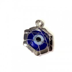Zamak en Forme de Goutte avec œil en Verre et fil Métallique 17 x 23 mm