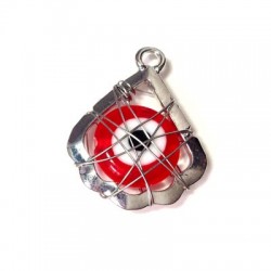 Hexagone en Zamak avec œil en Verre et fil Métallique 19 x 21 mm