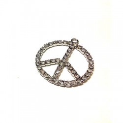 Signe de paix avec Strass 20 mm