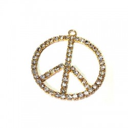 Signe de paix avec Strass 20 mm