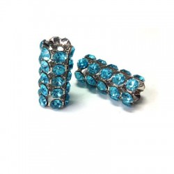 Tube avec Strass 8 x 17 mm