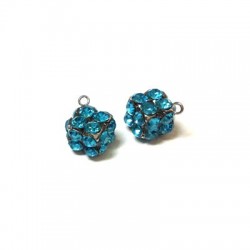 Ciondolo in Metallo Cubo con Strass e Anellino 12mm