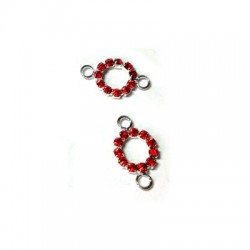 Rond avec Strass 10 mm avec 2 Anneaux