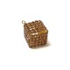 Ciondolo in Metallo Cubo con Strass e Anellino 20mm