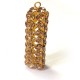 Pendente in Metallo Tubo con Strass e Anellino 12x40mm