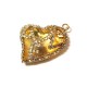 Pendente in Metallo Cuore con Strass 41x31mm