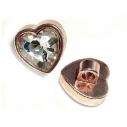 Zamak Heart 15mm with Crystal Ø3.5mm