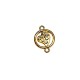 Connecteur rond en Zamak en Forme de cœur avec Strass 15 mm