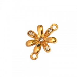 Conector de Metal Zamak Flor con Strass 15mm