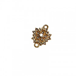 Conector de Metal Zamak Flor con Strass 13mm