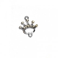 Conector de Metal Zamak Corona con Strass 14x16mm