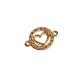 Conector de Metal Zamak Redondo Corazón con Strass 15mm