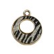 Metal Pendant Round with Artificial Leather 23mm