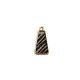 Metal Pendant Trapezium with Artificial Leather 14x22mm