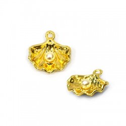 Colgante de Zamak con Forma de Concha y Perla 12X15 mm