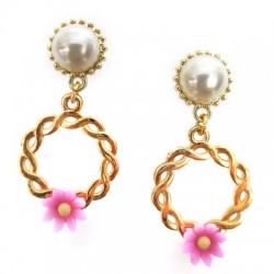 Charm rond en Zamak avec Perle 12 mm