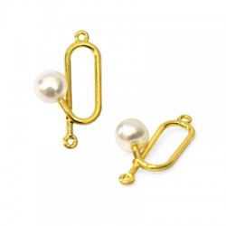 Zamak Connector Safety Pin w/ Pearl 16x25mm