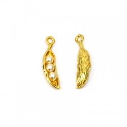 Ciondolo in Zama a Forma di Pisello con Perla 7X23 mm
