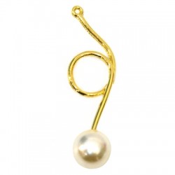 Zamak Pendant Irregular w/ Pearl 14x48mm