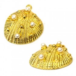 Zamak Pendant Shell with Pearl 28mm