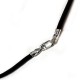 Collana in Caucciù con Moschettone in Argento 925 42cm (2 pezzi)