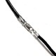 Collar Semiacabado de Plata 925 2x42cm Cuero Negro