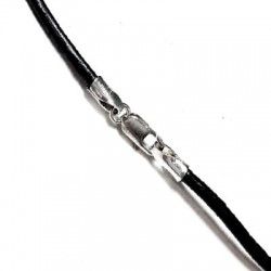 Collier en Argent 925 2 x 42 cm Cuir noir