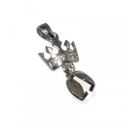 Silver 925 Pinch Bail Crown 10*18mm